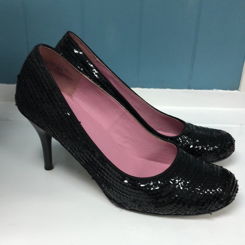 So… calypso black fully sequin Round toe‎ heels women’s size 9
